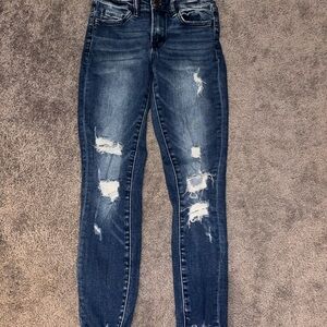 Altar'd State Dark Blue Distressed Skinny Jeans